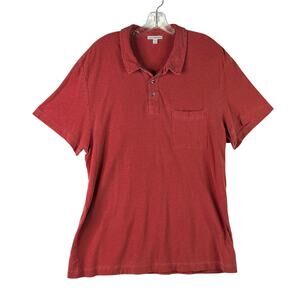 James Perse Standard Faded Red Cotton Short Sleeve Polo Shirt Mens 4 XL USA